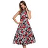Women Dress Retro Vintage 1950s 60s Rockabilly Floral Swing Summer Dresses Elegant Bow-knot Tunic Vestidos - CelebritystyleFashion.com.au online clothing shop australia
