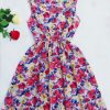 CDJLFH Brand Blue stars 20 Colors Fashion Women Sleeveless Florals Print Round Neck Dress Saias Femininas Summer Clothing - CelebritystyleFashion.com.au online clothing shop australia