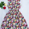 CDJLFH Brand Blue stars 20 Colors Fashion Women Sleeveless Florals Print Round Neck Dress Saias Femininas Summer Clothing - CelebritystyleFashion.com.au online clothing shop australia