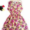 CDJLFH Brand Blue stars 20 Colors Fashion Women Sleeveless Florals Print Round Neck Dress Saias Femininas Summer Clothing - CelebritystyleFashion.com.au online clothing shop australia