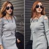 Fashion Winter Women Sweater Dress Women Clothes Ladies Long Sleeve Knitted Bodycon Stretch Party Casual Dress Black Gray CL1114 - CelebritystyleFashion.com.au online clothing shop australia