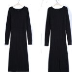 New Twist Women long sweater dress spring sexy slim Bodycon Dresses Elastic Skinny Split Dress Brief Knitted Dress vestidos - CelebritystyleFashion.com.au online clothing shop australia
