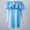 Apparel Ruffles slash neck women dress Summer style off shoulder sexy dresses vestidos White tube beach dress cotton - CelebritystyleFashion.com.au online clothing shop australia