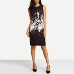 Summer Style Bodycon Dresses Vintage Ladies Sexy Fitness Floral Print Sleeveless Crew Neck Dress - CelebritystyleFashion.com.au online clothing shop australia