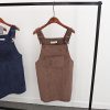 College Wind Restoring Ancient Ways Corduroy Suspenders Big Pocket Straight Vest Dress - CelebritystyleFashion.com.au online clothing shop australia