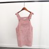 College Wind Restoring Ancient Ways Corduroy Suspenders Big Pocket Straight Vest Dress - CelebritystyleFashion.com.au online clothing shop australia