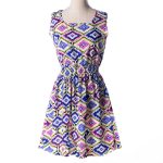 Women casual Bohemian floral flower sleeveless vest printed beach chiffon top dress S092 - CelebritystyleFashion.com.au online clothing shop australia