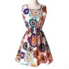 Women casual Bohemian floral flower sleeveless vest printed beach chiffon top dress S092 - CelebritystyleFashion.com.au online clothing shop australia