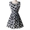 Women casual Bohemian floral flower sleeveless vest printed beach chiffon top dress S092 - CelebritystyleFashion.com.au online clothing shop australia
