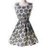 Women casual Bohemian floral flower sleeveless vest printed beach chiffon top dress S092 - CelebritystyleFashion.com.au online clothing shop australia