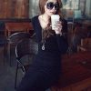 hot winter women Long Dress of micro V-neck dress sexy Slim package hip tight knit bottoming Dress Autumn Dress Vestidos - CelebritystyleFashion.com.au online clothing shop australia