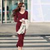 hot winter women Long Dress of micro V-neck dress sexy Slim package hip tight knit bottoming Dress Autumn Dress Vestidos - CelebritystyleFashion.com.au online clothing shop australia