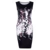 Autumn Women Sexy Dresses Ladies Elegant Black Sleeveless Knee Length Floral Print Sheath Dress - CelebritystyleFashion.com.au online clothing shop australia