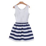 Women Dress Summer Fashion New Striped Patchwork Sleeveless Tank & Vest Dresses Casual O-Neck Plus Size JY004 - CelebritystyleFashion.com.au online clothing shop australia