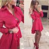 Women Fashion Casual Lace Dress O-Neck Sleeve Pink Evening Party Dresses - CelebritystyleFashion.com.au online clothing shop australia