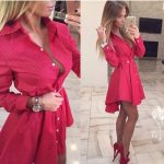 Women Fashion Casual Lace Dress O-Neck Sleeve Pink Evening Party Dresses - CelebritystyleFashion.com.au online clothing shop australia