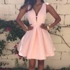 Women Fashion Casual Lace Dress O-Neck Sleeve Pink Evening Party Dresses - CelebritystyleFashion.com.au online clothing shop australia