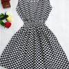Women casual Bohemian floral leopard sleeveless vest printed beach chiffon dress nz17 - CelebritystyleFashion.com.au online clothing shop australia