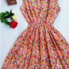 Women casual Bohemian floral leopard sleeveless vest printed beach chiffon dress nz17 - CelebritystyleFashion.com.au online clothing shop australia