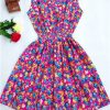 Women casual Bohemian floral leopard sleeveless vest printed beach chiffon dress nz17 - CelebritystyleFashion.com.au online clothing shop australia