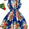 Women casual Bohemian floral leopard sleeveless vest printed beach chiffon dress nz17 - CelebritystyleFashion.com.au online clothing shop australia