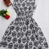Women casual Bohemian floral leopard sleeveless vest printed beach chiffon dress nz17 - CelebritystyleFashion.com.au online clothing shop australia