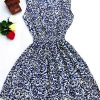 Women casual Bohemian floral leopard sleeveless vest printed beach chiffon dress nz17 - CelebritystyleFashion.com.au online clothing shop australia