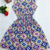 Women casual Bohemian floral leopard sleeveless vest printed beach chiffon dress nz17 - CelebritystyleFashion.com.au online clothing shop australia