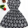 Women casual Bohemian floral leopard sleeveless vest printed beach chiffon dress nz17 - CelebritystyleFashion.com.au online clothing shop australia