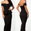 New women dress 3 colors Sexy Peplum Maxi Dress With Drop shoulder Long Dress LC6244 plus size M L XL XXL - CelebritystyleFashion.com.au online clothing shop australia
