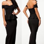 New women dress 3 colors Sexy Peplum Maxi Dress With Drop shoulder Long Dress LC6244 plus size M L XL XXL - CelebritystyleFashion.com.au online clothing shop australia