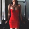 Summer Style Women Dress Spaghetti Strap Package Bodycon Solid Sexy Mini Dress Polyester Red S-XL 63~ - CelebritystyleFashion.com.au online clothing shop australia