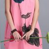 New Fashion Summer Arts style High Quality cotton linen Loose casual Women Dresses Vintage Ink Printing Short sleeve Dress - CelebritystyleFashion.com.au online clothing shop australia