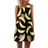 European Style Chiffon Dress Summer Casual Loose O-Neck Sleeveless Print Beach Dresses Plus Size Women Clothing WAIBO BEAR - CelebritystyleFashion.com.au online clothing shop australia
