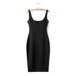 Autumn Women Dress Sleeveless Slim O-neck Solid Color Pencil Casual Tank Dress Size S M L Vestido De Verao QZ204R1 - CelebritystyleFashion.com.au online clothing shop australia
