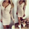 Vestidos Autumn Women Dresses Zipper O-neck Sexy Knitted Dress Long Sleeve Bodycon Sheath Pack Hip Dress Vestidos GV090 - CelebritystyleFashion.com.au online clothing shop australia