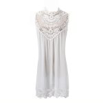 Women Black White Sleeveless Lace Crochet Summer Dresses Hollow Out Mini Dress Fashion Sexy Short Dresses S-4XL Vestidos - CelebritystyleFashion.com.au online clothing shop australia