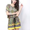 vestido feminino women plus size summer dresses Loose Ethnic Print Skater Batwing sleeve tunics vintage Sexy bohemian dress - CelebritystyleFashion.com.au online clothing shop australia