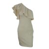 Autumn sexy ruffles black women short dress One shoulder white bodycon dress Sleeveless party vestidos winter dress - CelebritystyleFashion.com.au online clothing shop australia