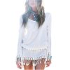 Summer Style Sexy Women Dress O Neck Lace Tassel Chiffon Mini Dresses Casual Loose Short Party Vestidos Bohemian Beach Robe - CelebritystyleFashion.com.au online clothing shop australia