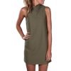 Vintage Womens Office Polo Turtle Neck Sleeveless Plain Summer Mini Dress Robe - CelebritystyleFashion.com.au online clothing shop australia