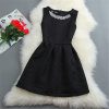Size S-2XL New Spring Summer Autumn Women O-neck Sleeveless Solid Color Appliques Ball Gown Base Dresses Vestidos Sundress - CelebritystyleFashion.com.au online clothing shop australia