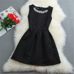 Size S-2XL New Spring Summer Autumn Women O-neck Sleeveless Solid Color Appliques Ball Gown Base Dresses Vestidos Sundress - CelebritystyleFashion.com.au online clothing shop australia