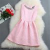 Size S-2XL New Spring Summer Autumn Women O-neck Sleeveless Solid Color Appliques Ball Gown Base Dresses Vestidos Sundress - CelebritystyleFashion.com.au online clothing shop australia