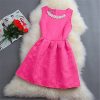 Size S-2XL New Spring Summer Autumn Women O-neck Sleeveless Solid Color Appliques Ball Gown Base Dresses Vestidos Sundress - CelebritystyleFashion.com.au online clothing shop australia
