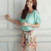 HOT Free Shipping 2015 New Fashion Summer printing Batwing Sleeve Chiffon Woman's Dress - CelebritystyleFashion.com.au online clothing shop australia