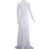 Maxi Plus Size Women Floor-Length Black White Autumn Lace Dress Adjust Waist Sexy See Through Floral Vestido DR5046 - CelebritystyleFashion.com.au online clothing shop australia