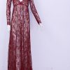 Maxi Plus Size Women Floor-Length Black White Autumn Lace Dress Adjust Waist Sexy See Through Floral Vestido DR5046 - CelebritystyleFashion.com.au online clothing shop australia