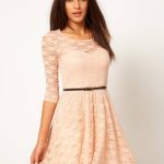 Sexy Spoon Neck 3/4 Sleeve Belt Include Lace colorful Sakter Dress, WL2189 - CelebritystyleFashion.com.au online clothing shop australia
