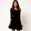 Sexy Spoon Neck 3/4 Sleeve Belt Include Lace colorful Sakter Dress, WL2189 - CelebritystyleFashion.com.au online clothing shop australia